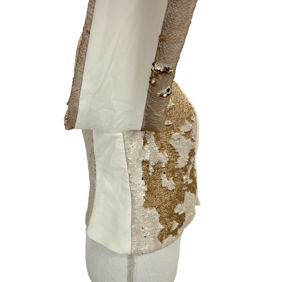 Ted Baker London Sequin Jacket Size 3 Gold/White - Picture 4 of 17